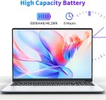 ⁦NIAKUN 16 Inch Laptop Computer 2025, Gaming Laptop, 16GB RAM 512GB SSD, N100 Processor, UHD Graphics 750 MHz, FHD 1920 * 1200, 180° Open, Backlit Keyboard, Windows 11 Pro, Fingerprint Unlock, Student⁩ - الصورة ⁦8⁩