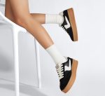 ⁦LUCKY STEP Women's Platform Fashion Sneakers Thick Sole Suede Genuine Leather Classic Rubber Gum Sole Low Top Casual Walking Shoes⁩ - الصورة ⁦7⁩