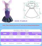 ⁦Poicbor Mermaid Princess Costume for Girls, With forehead accessories and earhooks for Girls 3-8 Birthday Party Halloween Cosplay Outfit with Accessories⁩ - الصورة ⁦3⁩