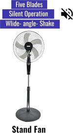 ⁦Macest Stand Fan 40W | Five Blades, Silent Operation, Wide Angle Shake, Ajustable Height | مروحة بحمالة⁩ - الصورة ⁦3⁩