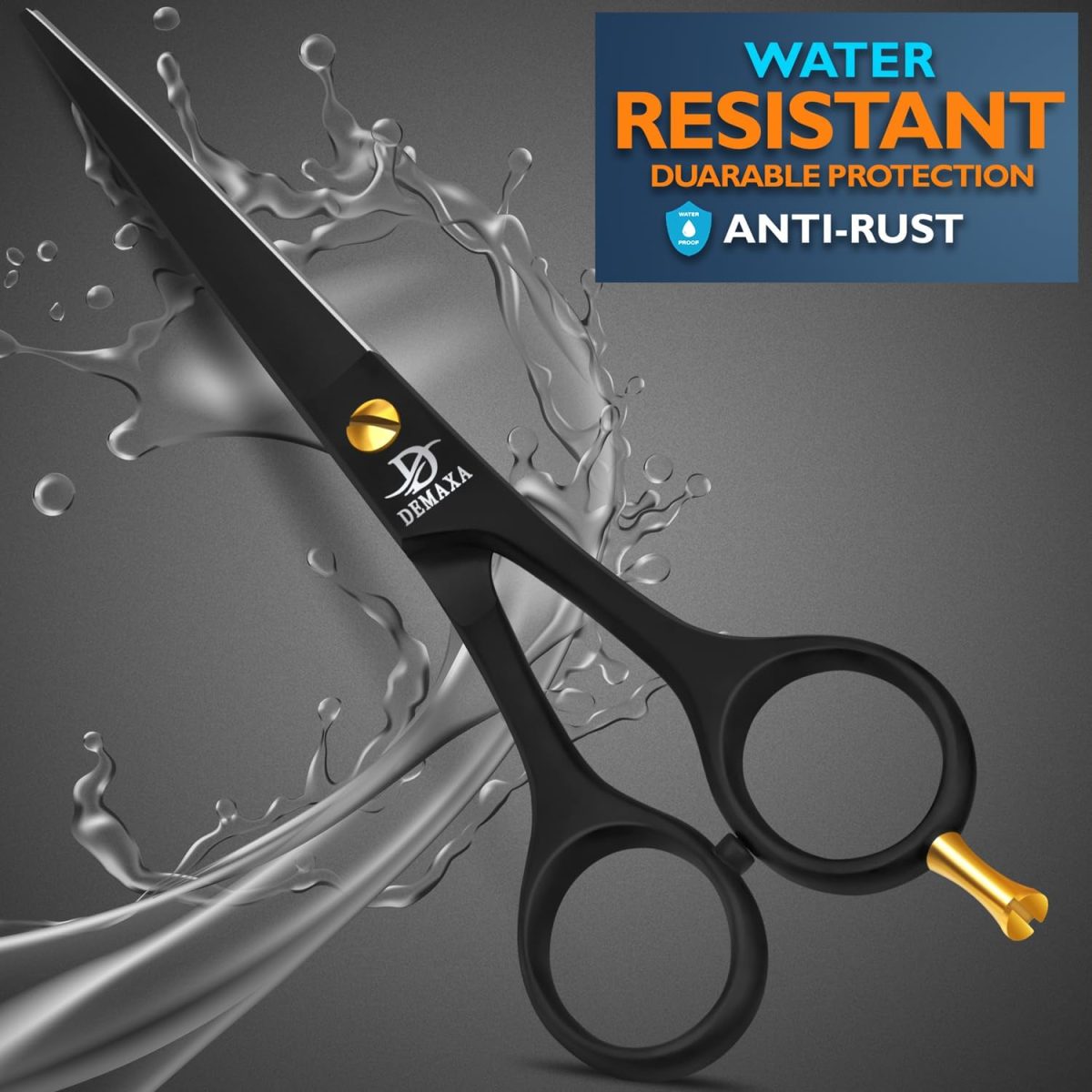⁦DEMAXA Professional Hair Scissors 6.5 Inch - Premium High Carbon Stainless Steel Barber Salon Hair Shears for Haircut Scissors - Ergonomic Design Super-Sharp Hair cutting Shears Blades⁩ - الصورة ⁦3⁩