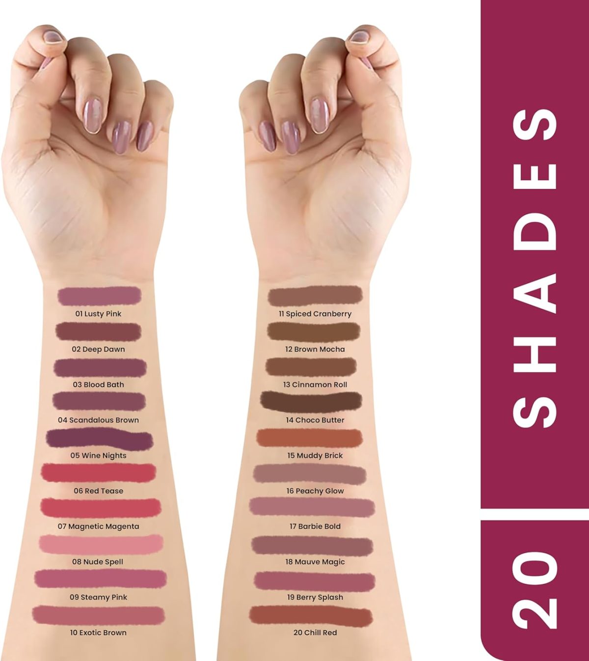 ⁦MARS Matte Lip Liner | One Swipe Smooth Application | Long Lasting Lip Pencil (1.4gm) (02-DEEP DAWN)⁩ - الصورة ⁦6⁩