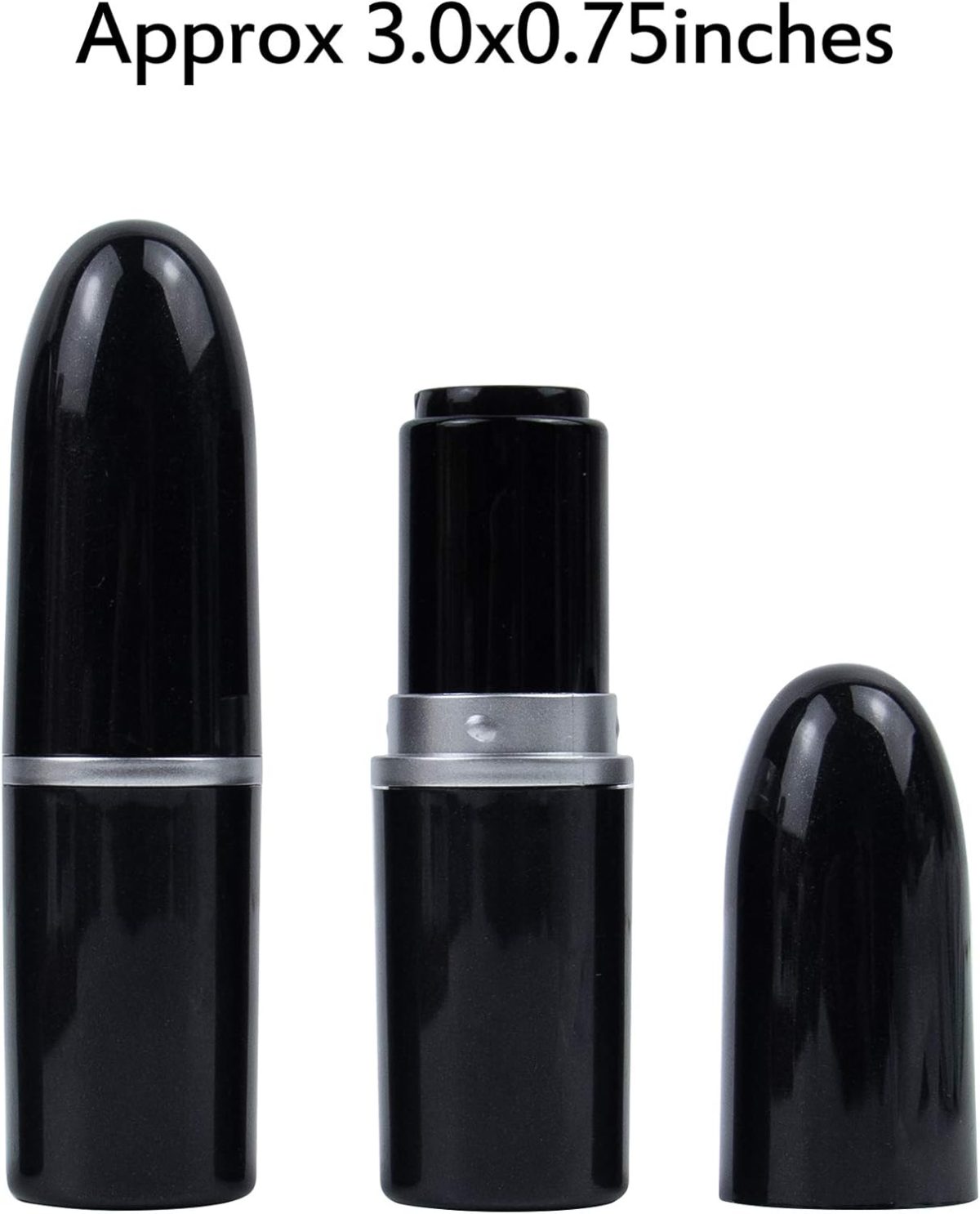⁦AUEAR, Empty Lip Balm Lipstick Tubes Container Bullet Shape for Lipstick Lip Balm DIY, Black, 15 Count (Pack of 1)⁩ - الصورة ⁦2⁩
