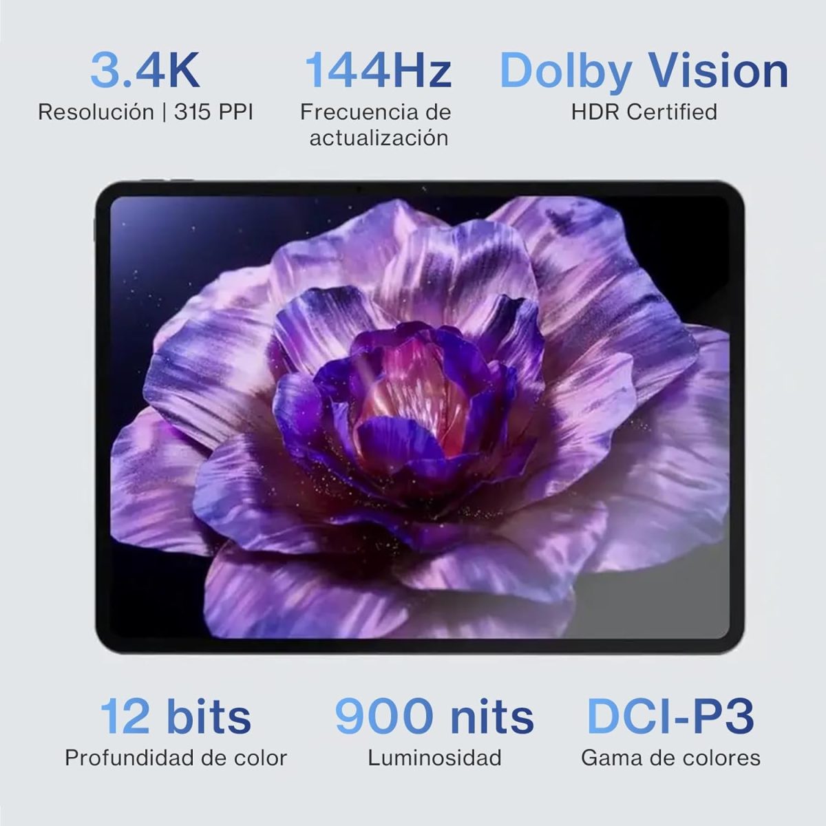 ⁦OnePlus Pad 3, Snapdragon® 8 Elite, 144Hz Refresh Rate, Wi-Fi (Storm Blue, 12GB+256GB)⁩ - الصورة ⁦3⁩