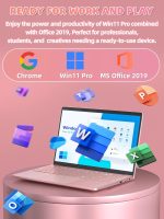 ⁦Rumtuk 16" Rose Gold Laptop, Celeron N5105 CPU, DDR4 16GB RAM 1T SSD, FHD IPS Display, Backlit KB，Fingerprint Unlock, USB 3.0, HDMI, WiFi/BT, Perfect for Work, Study and Play! (Rose Gold,1TB SSD)⁩ - الصورة ⁦6⁩