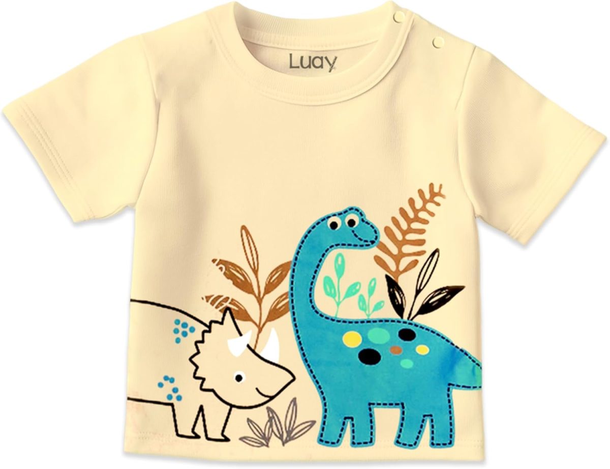 ⁦LUAY 100% Organic Cotton T-Shirts for Boys & Girls Festive Short Sleeve Styles in Vibrant Colors and Patterns for Kids and Toddlers_Regular Fit⁩ - الصورة ⁦2⁩
