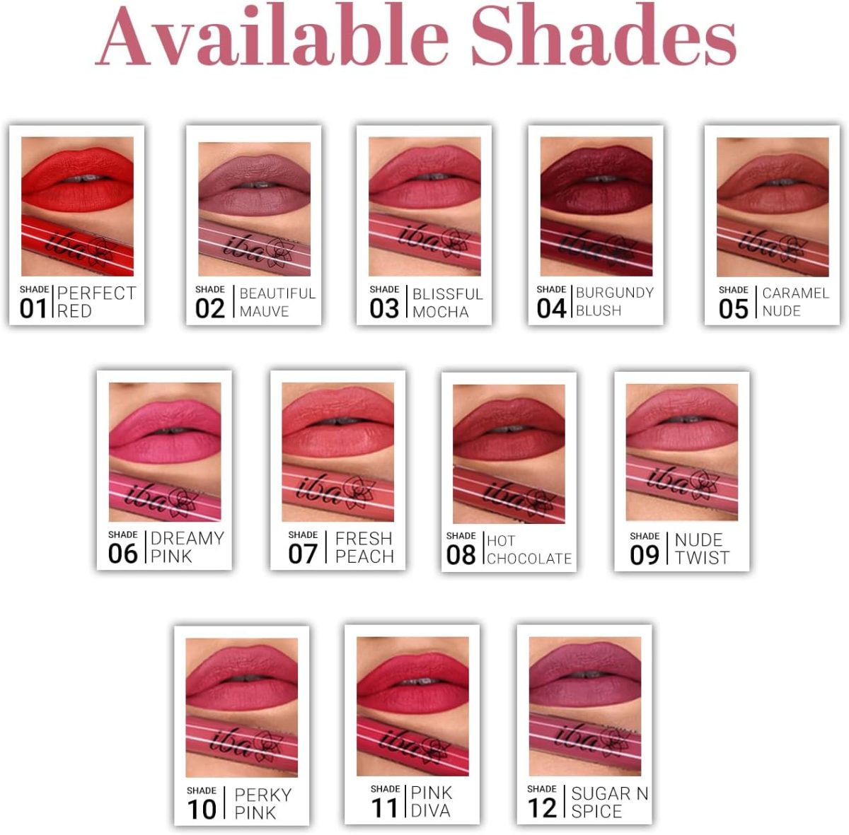 ⁦Iba Maxx Matte Liquid Lipstick – Sugar N Spice, 2.6 ml l Transfer Proof l Highly Pigmented l Non Drying | Vegan & Cruelty Free⁩ - الصورة ⁦6⁩