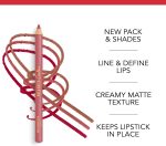 ⁦Bourjois Velvet Contour Lip Liner, 35 Perfect Date, Defines Lips, Creamy Matte Texture, Precise Application, Shea Butter, Grapeseed Oil, Long-lasting 8hr Wear, Zero Feathering or Smudging, 1.14g⁩ - الصورة ⁦5⁩