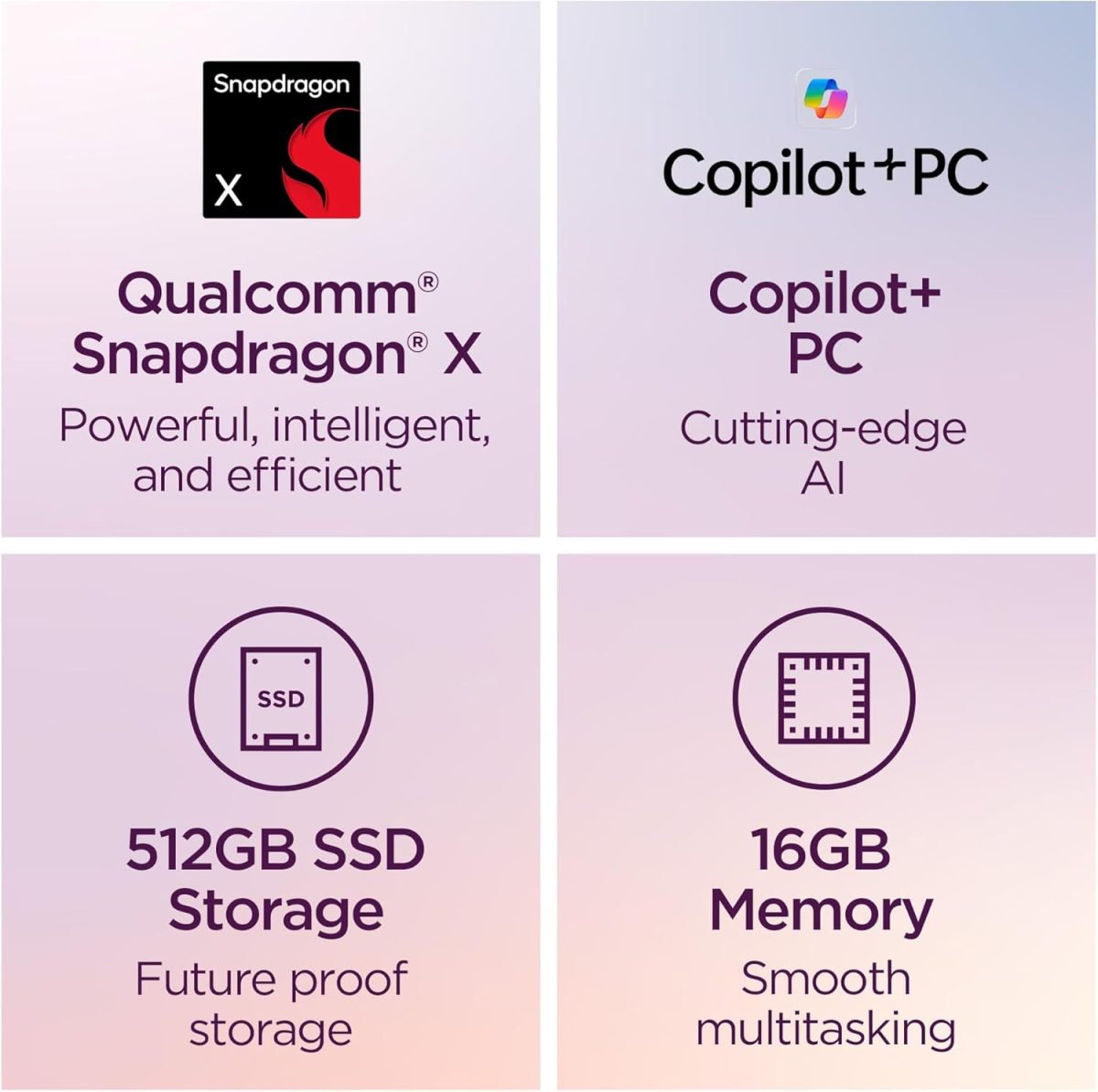 ⁦Lenovo IdeaPad Slim 3X - 2025-15.3" WUXGA Display - 16GB Memory - 512 GB Storage - Qualcomm Snapdragon - Windows 11 Home - Luna Grey⁩ - الصورة ⁦2⁩