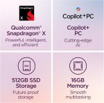 ⁦Lenovo IdeaPad Slim 3X - 2025-15.3" WUXGA Display - 16GB Memory - 512 GB Storage - Qualcomm Snapdragon - Windows 11 Home - Luna Grey⁩ - الصورة ⁦2⁩