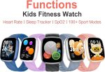 ⁦Children's Smartwatch, Fitness Tracker Watch, 1.75 Inches, Smart Watch with 100+ Sports Modes, Heart Rate, Sleep Monitor, Games, Pedometer, Gift for Boy Girl Ado 5-16 Years – Gold⁩ - الصورة ⁦2⁩