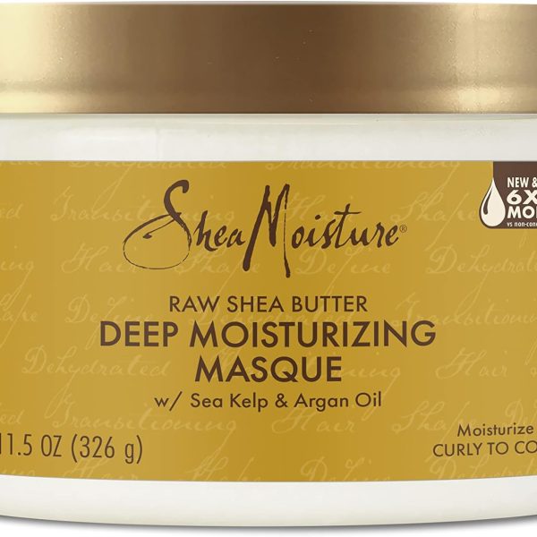 SHEA MOISTURE Deep Treatment Masque For Dry, Damaged Or Transitioning Hair Raw Butter With Sea Kelp And Argan Oil 12 Oz