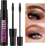 ⁦2-in-1 Black Mascara – Waterproof, Long-Lasting, Thickening & Lengthening, Curling, Natural Lashes Makeup with Dual-Brush Fiber Mascara for Women & Girls⁩ - الصورة ⁦2⁩