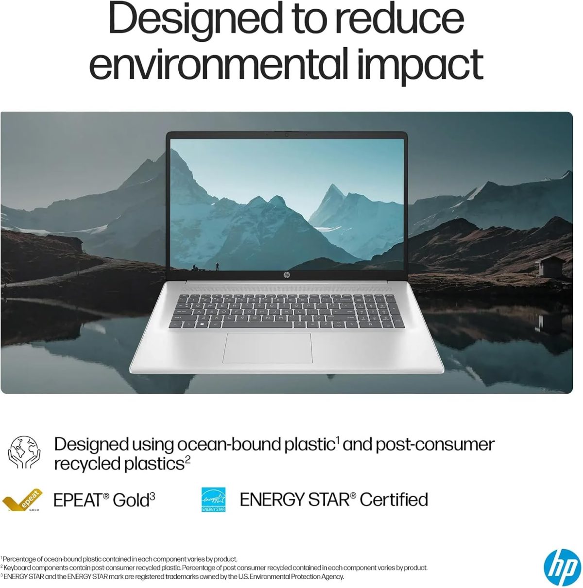 ⁦HP 17.3" 1920 x 1080 (Full HD) Laptop, AMD Ryzen 5 7430U(6 core), AMD Radeon Graphics, 16GB DDR4 RAM, 512GB SSD, HDMI, Wi-Fi 6, Bluetooth, Windows 11 S, Natural Silver, EAT 64GB USB Flash Drive⁩ - الصورة ⁦6⁩