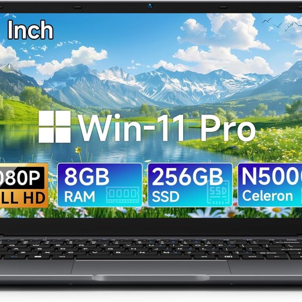 Bmax 14 inch Laptop Computer, 8GB RAM/256GB SSD, FHD IPS Display, Intel N5000 Processor, WiFi 5, BT 5.0, Long Lasting Battery, Slim Laptop