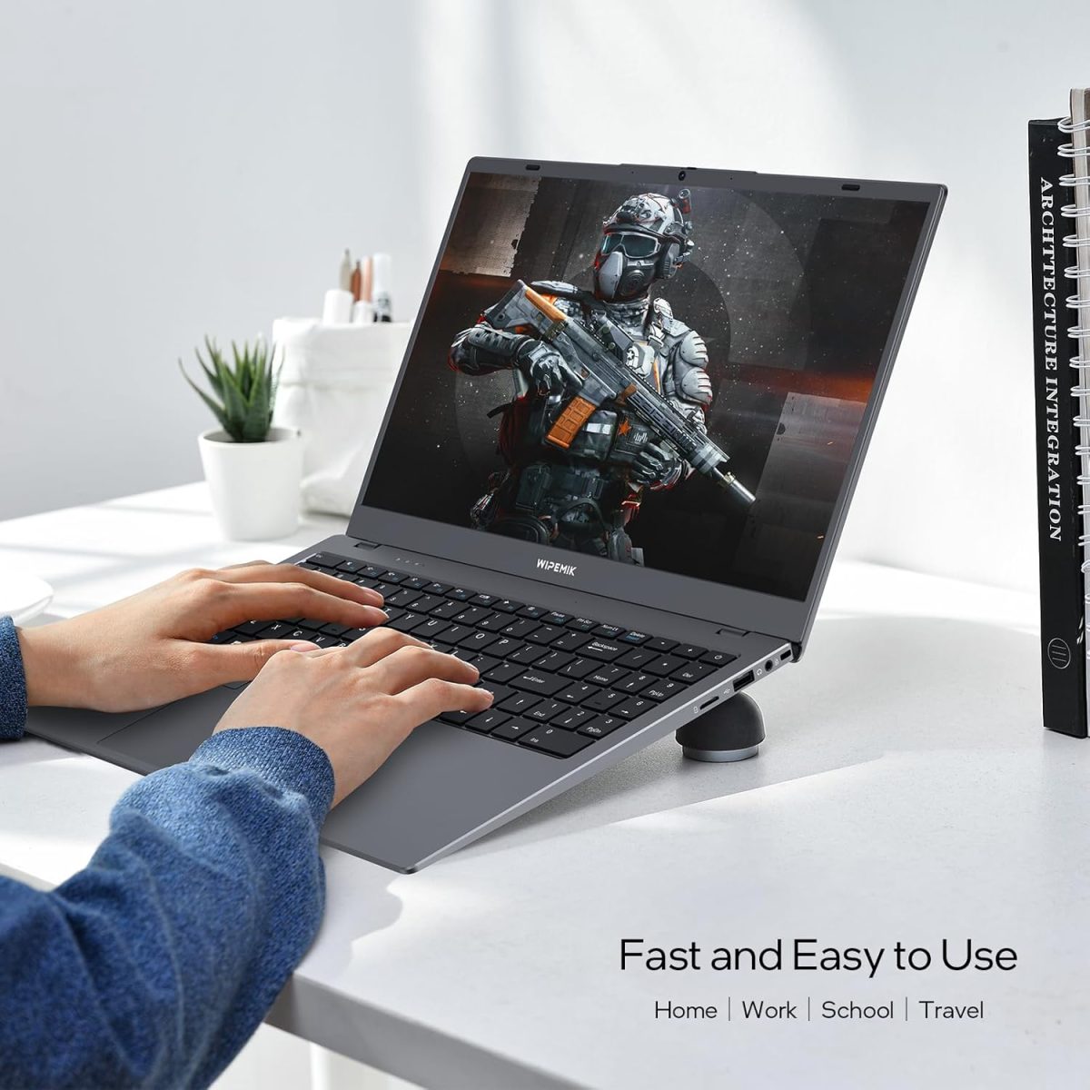 ⁦WIPEMIK Laptop Computer, 12GB LPDDR5 RAM Laptop 1TB SSD, Quad-Core N95, 15.6 Inch 1080P IPS Display Win11 Pro Laptops, WiFi 5, BT 5.0, Fingerprint, USB Type-C⁩ - الصورة ⁦7⁩
