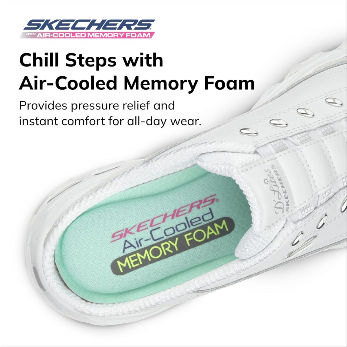 ⁦Skechers Sport Women's D'Lites Slip-On Mule Sneaker⁩ - الصورة ⁦4⁩