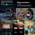 ⁦Smart Watch for Men/Women with Bluetooth Call, HD Touch Screen, Health Fitness Tracker, Heart Rate Monitor,100+ Sports Mode - Wireless charging for iOS/Andriod Green⁩ - الصورة ⁦2⁩