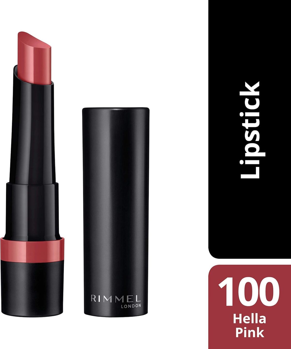 ⁦Rimmel London, Lasting Finish Extreme Lipstick, 100 Hella Pink⁩ - الصورة ⁦2⁩