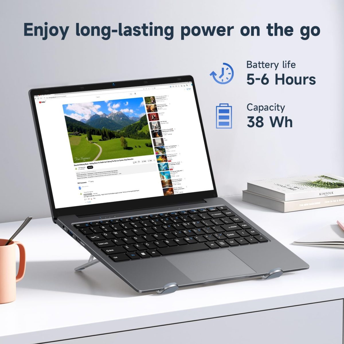 ⁦Bmax 14 inch Laptop Computer, 8GB RAM/256GB SSD, FHD IPS Display, Intel N5000 Processor, WiFi 5, BT 5.0, Long Lasting Battery, Slim Laptop⁩ - الصورة ⁦8⁩