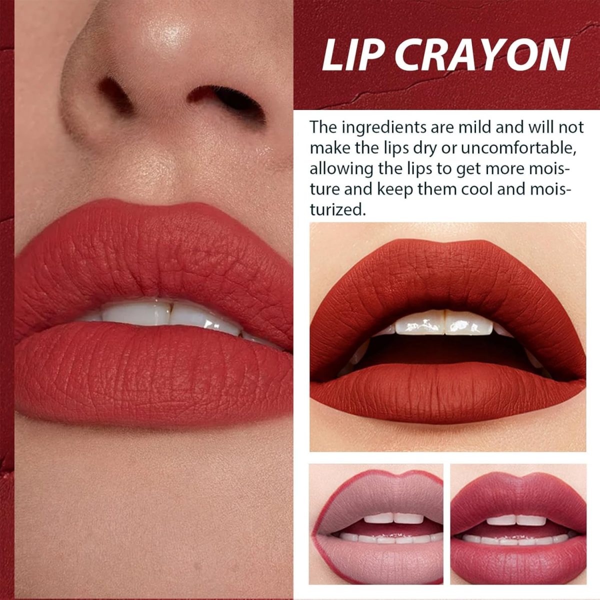 ⁦KASTWAVE Lip Liner Set, 6 Colours Matte Lip Liner, Long-Lasting Wear And Waterproof, Smooth, Smudge Proof, High Pigmented Smooth Nude Texture Natural, Makeup For Women⁩ - الصورة ⁦6⁩