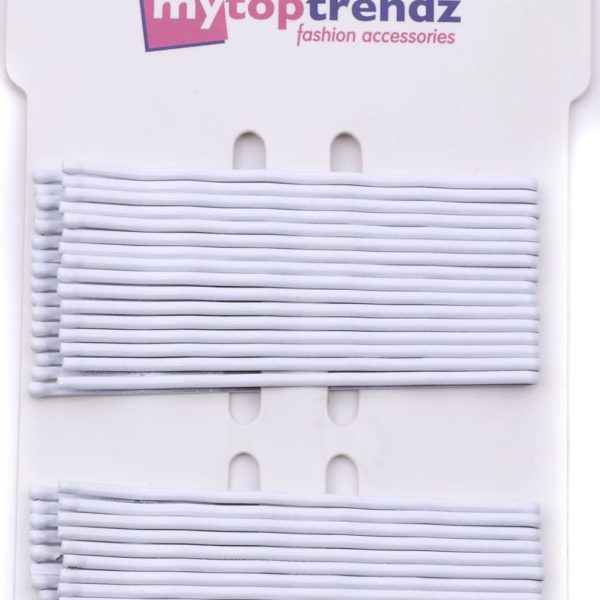 Mytoptrendz® 32 pcs Long Wavy Kirby Grips Hair Bobby Pins Girls Women Styling Clips for Thick Hair (White)