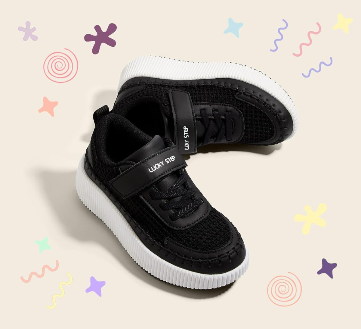 ⁦LUCKY STEP Kid's Glitter Running Sneaker Sparkly Braided Shiny Bling Princess Shoes School Athletic Walking Shoes for Children/Boys/Girls⁩ - الصورة ⁦7⁩