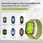 ⁦KEYSJEFF Nylon Strap Compatible with Huawei Watch Fit 4 Pro Strap, No Gap Breathable Sports Wristband Replacement Strap Compatible with Huawei Watch Fit 3/4/4 Pro 2025⁩ - الصورة ⁦2⁩