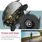⁦Azonee 2 Pack Case Compatible with Huawei Watch GT4 46mm, Hard PC Bumper with HD Clear Tempered Glass Screen Protector, Shell with Scale, Full Protection Slim Cover for Huawei Watch GT4 (Clear+Black)⁩ - الصورة ⁦3⁩