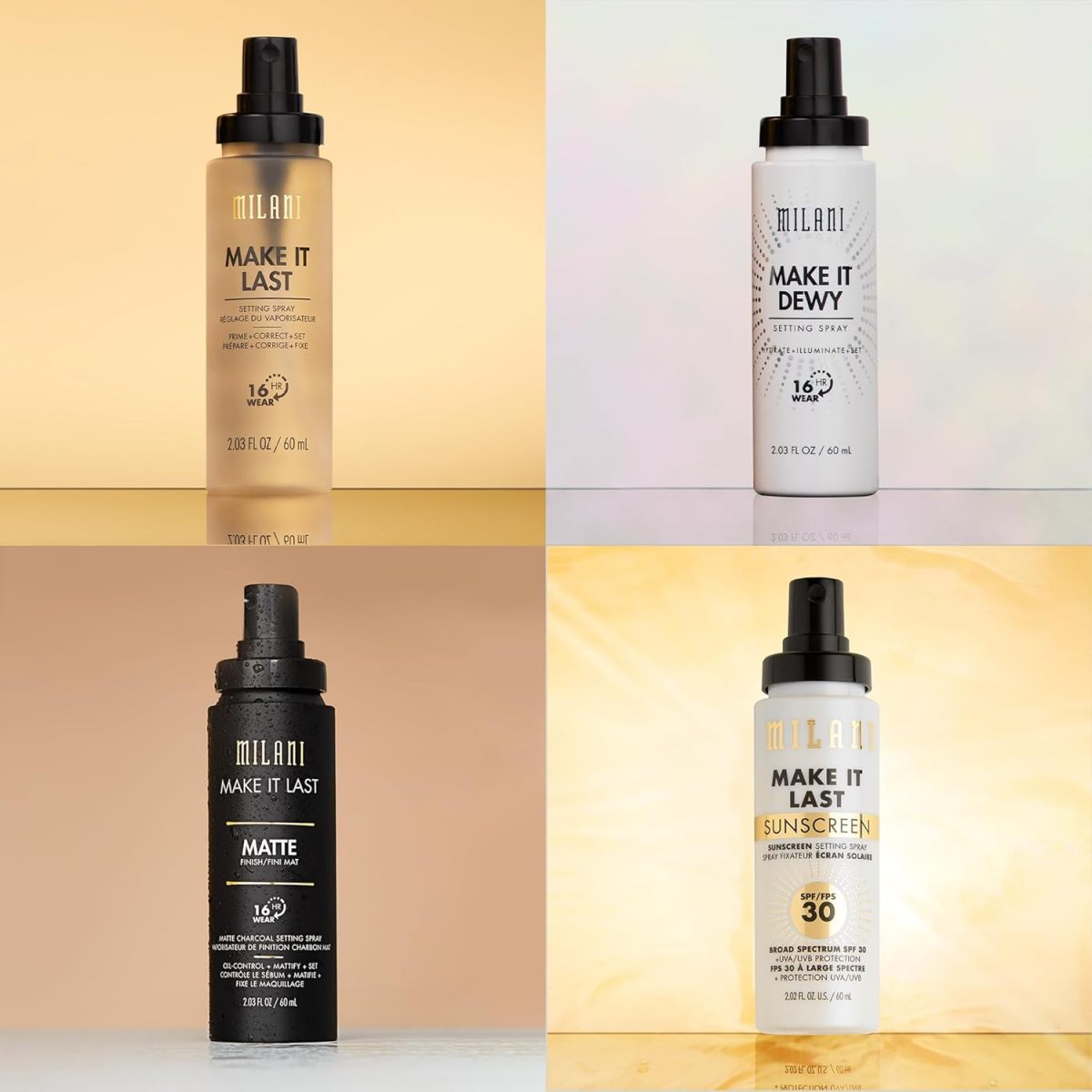 ⁦Milani Make It Last Original - Natural Finish Setting Spray and Primer - Prime + Correct + Set - Long Lasting Makeup Primer and Spray - 2 Pack⁩ - الصورة ⁦7⁩