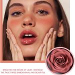 ⁦Rose Blush Flower Blush 3D Rose Petal Long-Lasting Lightweight Buildable Rouge Blusher For Cheek Women Girls Parties Gathering Events⁩ - الصورة ⁦3⁩