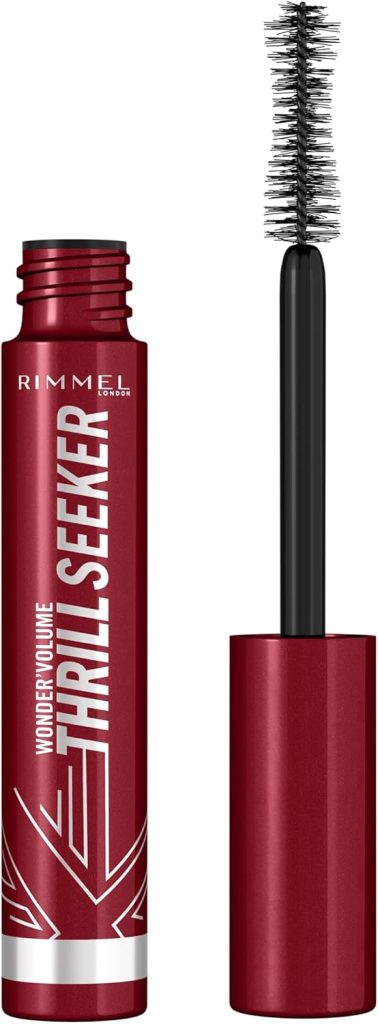 Rimmel London Thrill Seeker Mascara, Liquid Specialty Volumizing Extreme Black 001, 8 ml,