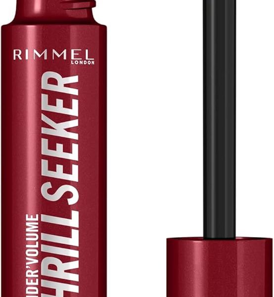 Rimmel London Thrill Seeker Mascara, Liquid Specialty Volumizing Extreme Black 001, 8 ml,