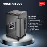 ⁦Impex 12Kg Fully Automatic Top Load Washing Machine | Dual Inlet (Hot/Cold) | 10 Wash Programs | Child Lock | Auto Restart | Metallic Body | Water Resistant | Detergent Tray | Dark Grey | WM1200TMG⁩ - الصورة ⁦8⁩