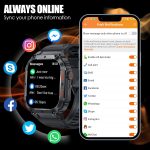 ⁦EIGIIS Military Smart Watches for Men 1.96" HD Big Screen Rugged Smart Watch (Answer/Dial Calls) Outdoor Tactical Sports Watch Fitness Tracker Smartwatch for iPhone Compatible with Android Phones⁩ - الصورة ⁦6⁩