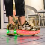 ⁦Nsasy Kids Roller Shoes Boy Girl Sneakers with Wheels Become Sport Sneaker with Led for Christmas Birthday Children Show Gift⁩ - الصورة ⁦4⁩
