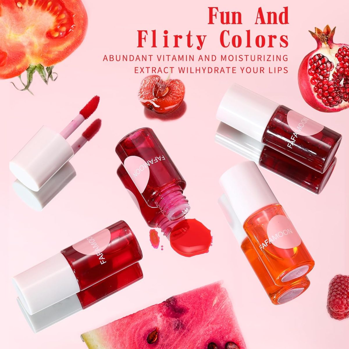 ⁦Bekoeen 4PCS Lip Tint Stain Set, Mini Liquid Water Tint,Korean Lip Gloss Moisturizing Natural,Long Lasting Waterproof,Multi-Use Lip and Cheek Tint⁩ - الصورة ⁦4⁩
