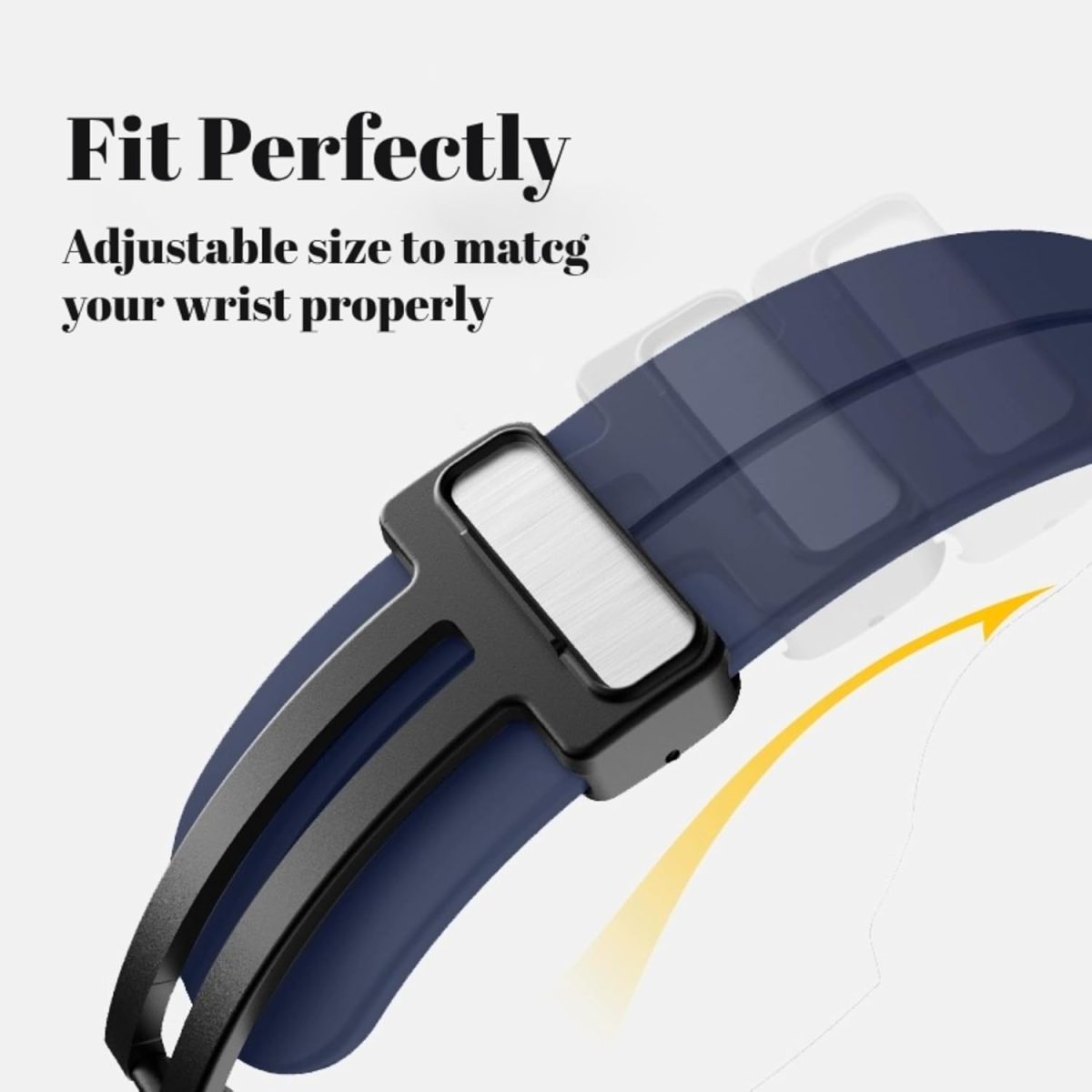 ⁦NESLIN Magnetic Band Compatible with Huawei Watch GT5/GT5 Pro 2024/GT4/Watch 4/4 Pro 46mm/GT3/GT3 Pro 46mm/GT2/GT 46mm/GT2 Pro/GT2e/GT Runner, 22mm Magnetic D-Buckle Replacement Silicone Strap⁩ - الصورة ⁦5⁩