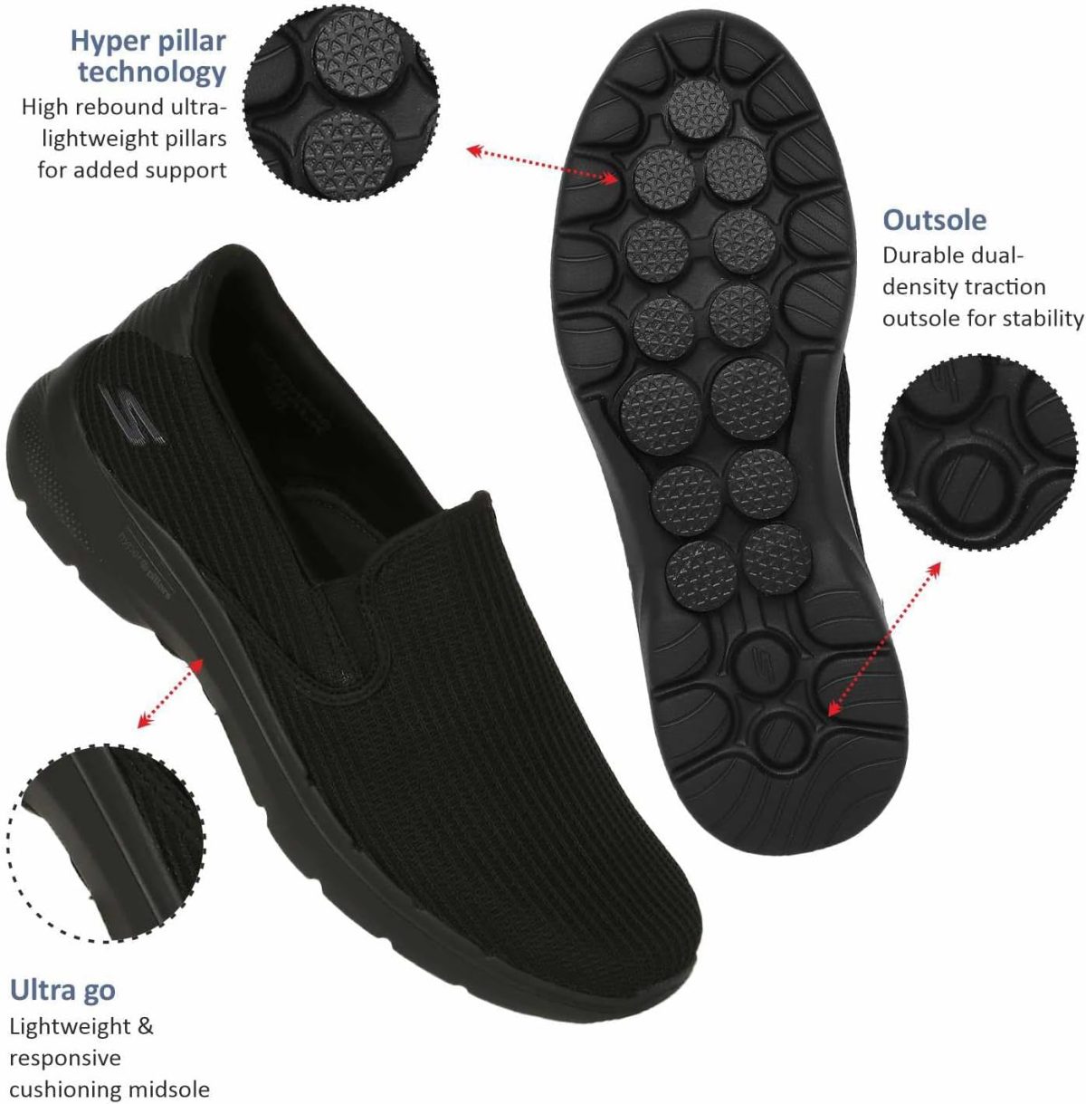 ⁦Skechers GO WALK 6 - ANAGLYPH mens Shoes⁩ - الصورة ⁦4⁩