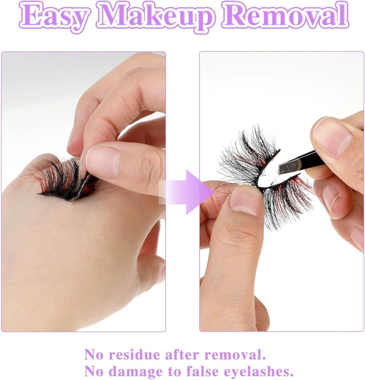 ⁦Tazweeq 40 Pcs Self Adhesive Eyelashes Strips Tape, 5D False Eyelash Self-Adhesive Strip, Waterproof Lash Buddy Glue Strip for Fluffy Mink False Eyelashes Replace⁩ - الصورة ⁦4⁩