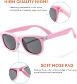 ⁦Flexible Kids Sunglasses Polarized Sun Glasses Girls Boys Shades UV400 Protection Eyewear for Age 2-8⁩ - الصورة ⁦2⁩