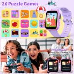 ⁦DMG Kids Smart Watch, 26 Educational Games, Music Player, Pedometer, Alarm Clock, Touch Screen, Learning & Activity Tracker Toy Gift for Boys & Girls Ages 4-12, Birthday & Holiday Present (Purple)⁩ - الصورة ⁦5⁩