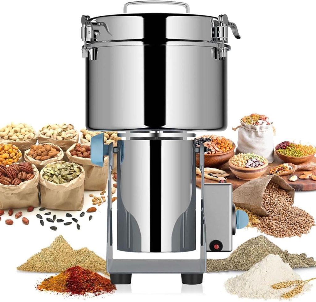 JOYFONE Electric Grain Grinder, 2500g Capacity Coffee Bean Grinder 2000W Superfine Mill for Herb Spice Nut Cereal 30s Speedy Grinding with Overload Protection 5-8min Timer Wheat Dry Machine 32000RPM