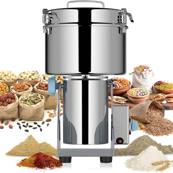 JOYFONE Electric Grain Grinder, 2500g Capacity Coffee Bean Grinder 2000W Superfine Mill for Herb Spice Nut Cereal 30s Speedy Grinding with Overload Protection 5-8min Timer Wheat Dry Machine 32000RPM