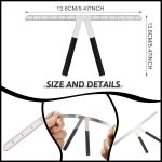 ⁦6 Pieces Tattoo Eyebrow Ruler 3 Point Positioning Ruler Mini Caliper Double Scale Vernier Caliper Eyebrow Golden Ratio Caliper Microblading Ruler Gauge Ruler Measuring Tool with Eyebrow Shaver⁩ - الصورة ⁦2⁩