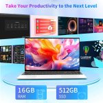 ⁦15.6 Inch Laptop Computer, Gaming Laptop, Laptops 16GB RAM 512GB SSD N95 Processor (up to 3.4GHz), FHD IPS 1920 x 1080,Laptops Computers Supports 180 Angle Opening,Backlit Keyboard,gaming computer⁩ - الصورة ⁦5⁩