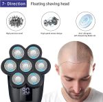 ⁦Electric Shaver for Men 5 in 1, Bald Head Shaver Waterproof, Upgraded Head Shaver 7 Floating Heads, Multifunctional Head Razors for with Nose Ear Trimmer, LED Display, 90 Mins Run time for Traval⁩ - الصورة ⁦4⁩