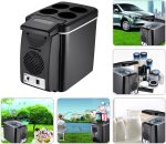 ⁦QBNZAXC Mini fridge 6 Liter Car Mini Refrigerator Lightweight Dual-Use Insulated Cooler Box Container Semiconductor Car Refrigerator Ice Box⁩ - الصورة ⁦3⁩