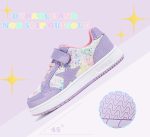 ⁦LUCKY STEP Kid's Glitter Walking Shoes Shiny Sparkly Sequins Fashion Sneakers Hook and Loop Athletic Unisex-Child Casual Running for Children/Boys/Girls⁩ - الصورة ⁦3⁩