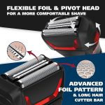 ⁦Wahl Clean & Close Electric Razor Rechargeable Wet/Dry Waterproof Electric Shaver for Cordless Men's Grooming & Beard Trimming - Lithium Ion with Long Run Time & Quick Charge – Model 7064⁩ - الصورة ⁦5⁩